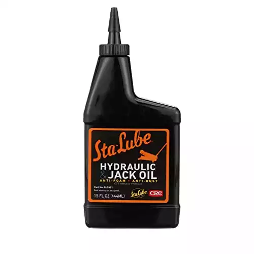 Sta-Lube Hydraulic & Jack Oil - 15 Fl. Oz, Anti-Foam, Anti-Rust 20W Non-Detergent Oil, Amber