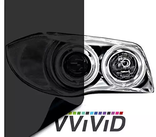 VViViD Dark Black Headlight Taillight Tint Air-Release Vinyl Wrap Film Roll (12" x 24" 2-Roll Pack)