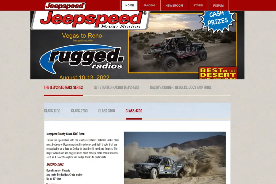 Jeepspeed Race Series Website Screenshot 900x600 1