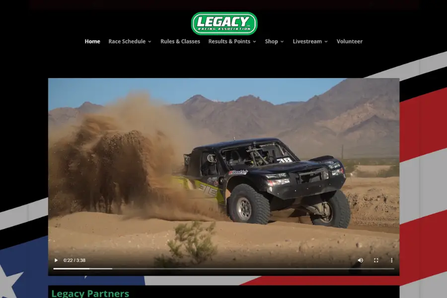 Legacy Racing Association Website Screenshot 900x600 1