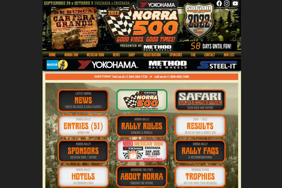 NORRA National Off Road Racing Association Website Screenshot 900x600 1
