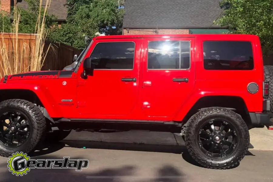 Red Jeep Customized Modified Named Sasha