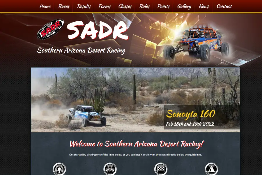 SADR Southern Arizona Desert Racing Website Screenshot 900x600 1